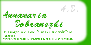 annamaria dobranszki business card